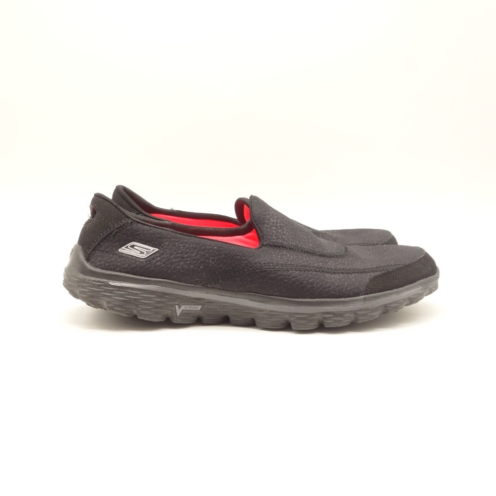 Skechers Go Walk Casual Sneakers Black Fabric Shoe - Picture 2 of 8